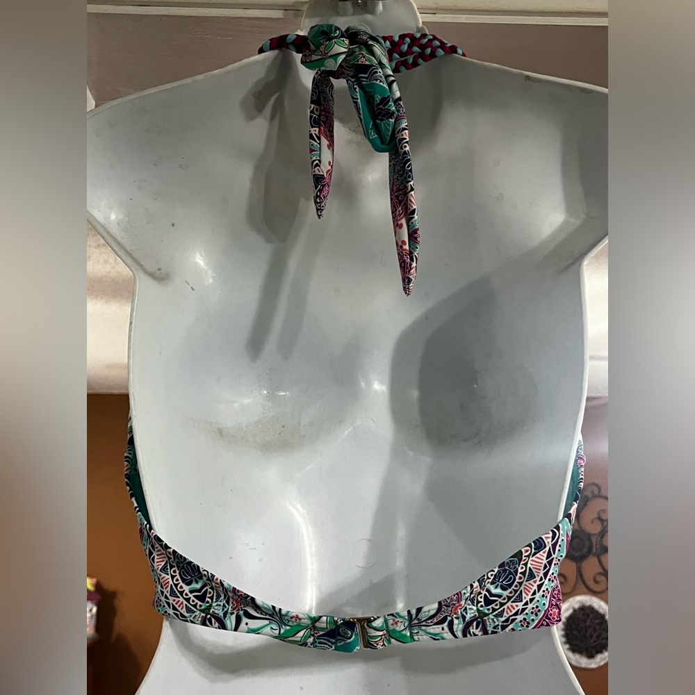 Gibson Latimer Halter Medallion Bikini Swim Top Size Large - Picture 4 of 6